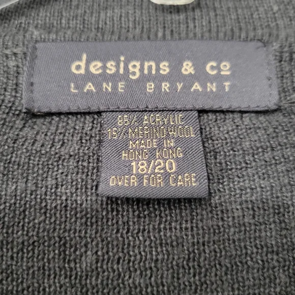 designs & co Lane Bryant Gray Button Up Wool Blend Cardigan Sweater 18/20 Plus - Picture 3 of 3